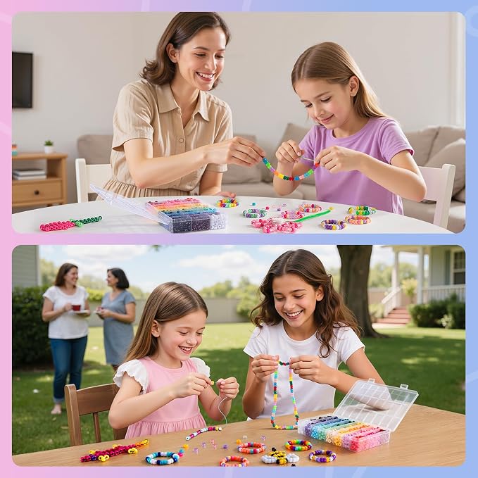 Simetufy 1200Pcs Pony Beads, 24 Colors Kandi Beads - Image 8