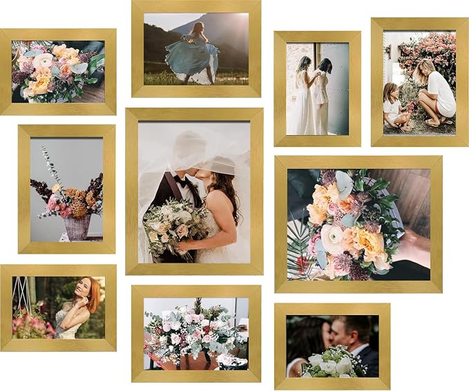 LUCKYLIFE Picture Frames Collage Wall Decor 10-Pack, Gallery Wall Frame Set by LUCKYLIFE