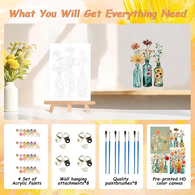 AREOPNMG 4 Pack Paint by Numbers Kit - Image 6