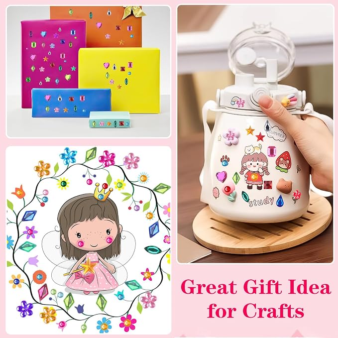 407pcs Gem Stickers Crafts for Kids, Self Adhesive Jewel Stickers, Acrylic - Image 6