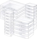 24 Pack Mixed Sizes Rectangular Mini Plastic Containers Clear Plastic Storage by Jutieuo