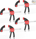 XINQIAO Bar Clamps for Woodworking 6 Inch (4) Wood Clamps Set, One-Handed Spreader with 150lbs for Stable and Reliable Fixing Solutions