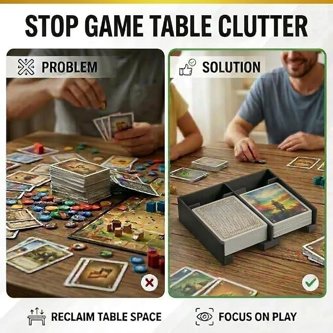 Tabletop Card Deck Tray for Board Games – Dual Card Organizer - Image 2