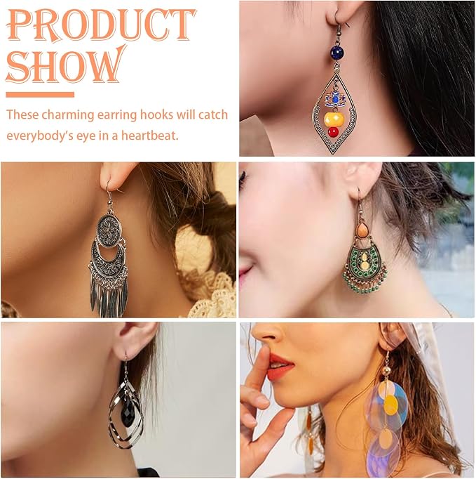 TOAOB 150pcs Hypoallergenic Earring Hooks Mixed Colors Ear Wire Hooks Earring - Image 6