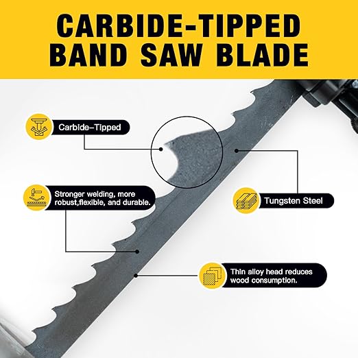Dark Stone DS23406 Carbide-Tipped Band Saw Blade 131-1/2 Inch x 3/4 Inch, 2 TPI for Tough resaw