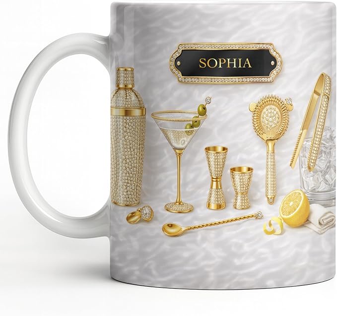 Personalized Cocktail Mug, Custom Name Coffee Cup by ALMAGEMSUS