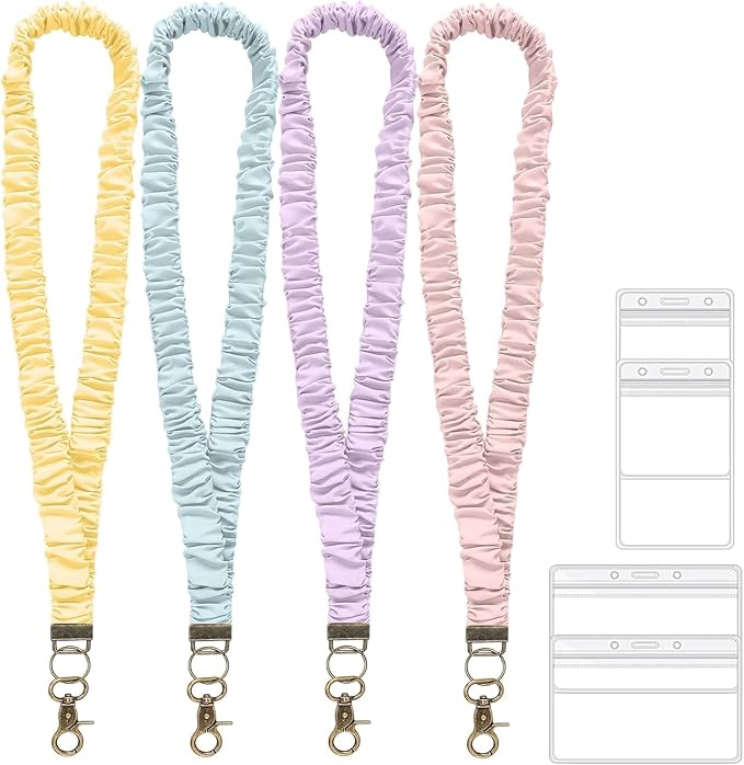 4PCS Stretchy Scrunchie Badge Lanyards by Unknown