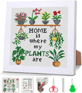 Tiwabb Plant Cross Stitch Kits for Adults Beginners, Flower Stamped Cross by DIYHomeDecor
