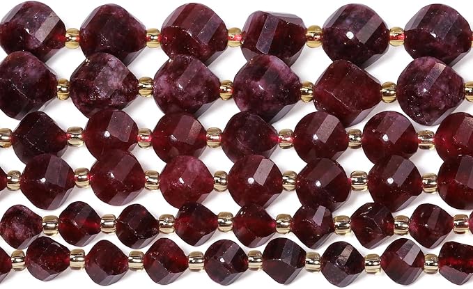 34pcs Natural Garnet Stone Beads - Image 7