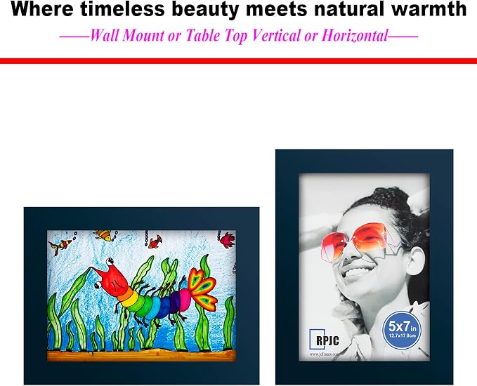 RPJC 5x7 inch Picture Frame Made of Solid Wood High Definition Glass - Image 5