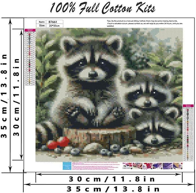 Raccoon Cross Stitch Kits for Adults Beginner, Counted Cross Stitch Kits - Image 2