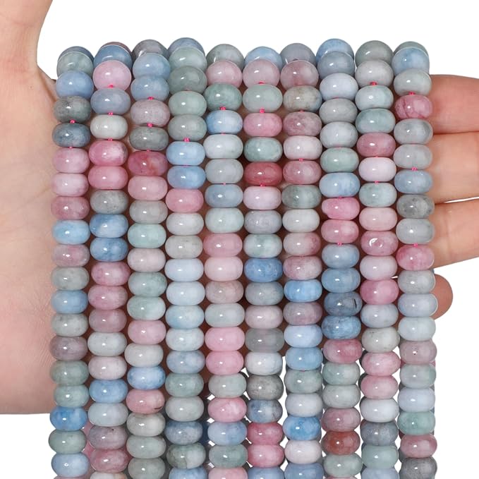 Songxi 5x8mm Natural A+ Morganite Rondelle Beads, Gemstone by SongXi