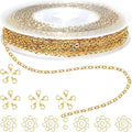 33ft Gold Chain for Jewelry Making Non-Tarnish 18K Gold Plated Stainless Steel by Jishi