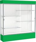 Waddell Spirit Lighted Floor Display Case, Satin Finish, Kelly Green Base and by WADDELL
