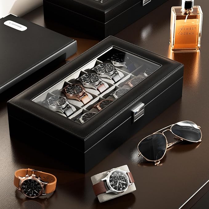 ProCase Watch Box Organizer, 12 Slot Watch Display Case - Image 4