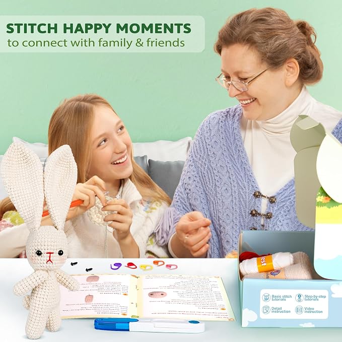 Crochetta Crochet Kit for Beginners, Crochet Starter Kit w Step-by-Step Video - Image 4