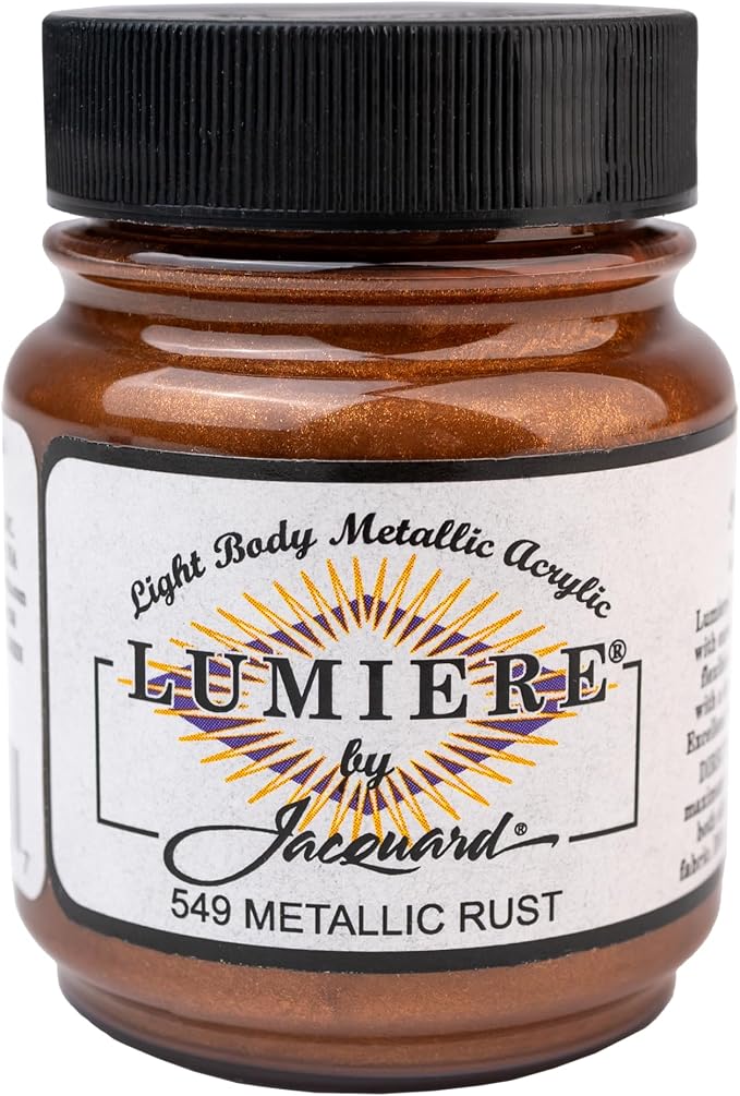 Jacquard Lumiere 2.25oz Fabric Paint Metallic Rust by Jacquard
