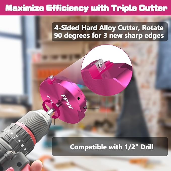 Original Design Patent Triple Inserts 2 Inch PVC Pipe Reamer, PVC Fitting Saver, Pipe Tools for Schedule 40