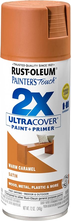 Rust-Oleum Painter's Touch 2X Ultra Cover Spray Paint, Satin Warm Caramel | by Rust-Oleum