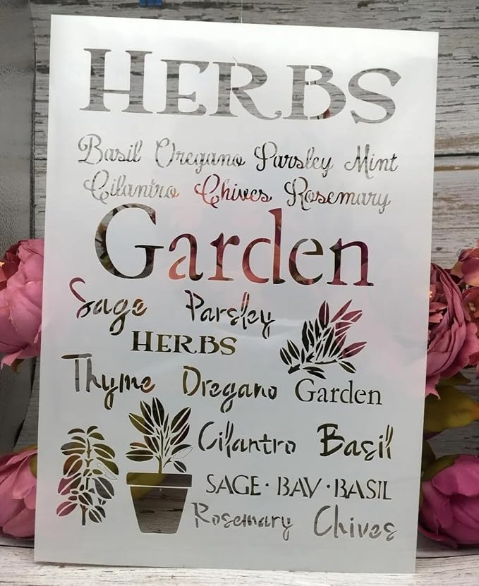 TIAMECH A4 Reusable Herbs Garden Stencil - Image 4