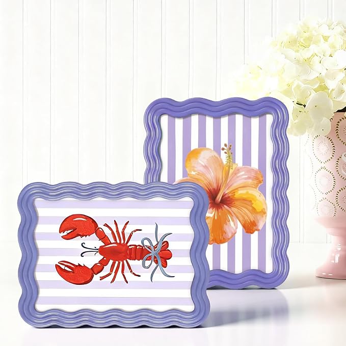 AceOrbit 5 x 7 Colorful Scalloped Picture Frame Scallop Edges Maximalist - Image 5