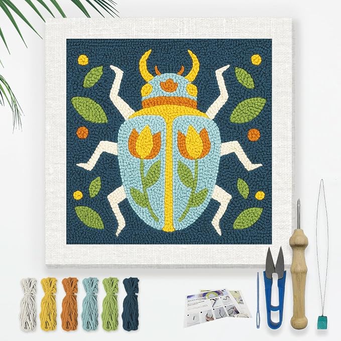 Doodlream Beetle DIY Punch Needle Embroidery Kit by Doodlream