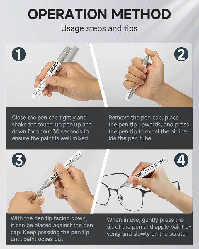 Matte Black Eyeglass Frame Touch Up Paint Pen, All-in-One Touch Up Kit - Image 5