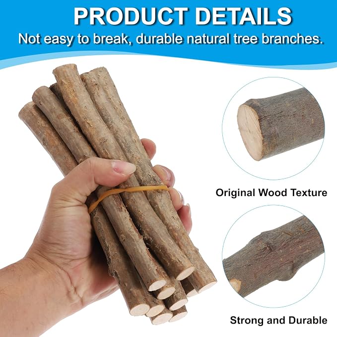 PATIKIL 4 Pcs / 40cm Wood Log Sticks, 0.6-1.2inch in Diameter Natural Driftwood - Image 3