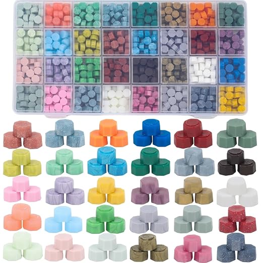 1664 Pieces Wax Seal Beads, Mixed Octagon Sealingwax Bead - Image 3