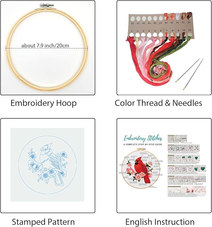 Louise Maelys Cardinal Embroidery Kits - Image 2