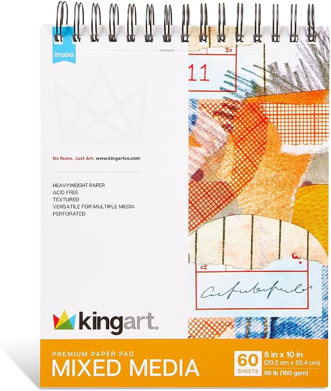 KINGART Mixed Media Sketchbook Set – 8x10 Inch, Heavyweight Acid-Free Paper – by KINGART