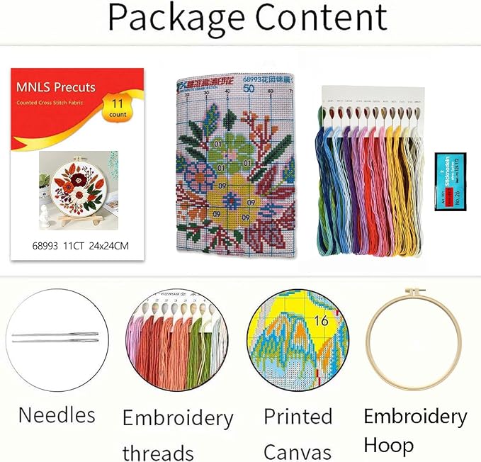 Zhenqing Floral Bouquet Cross Stitch Kit - Image 4