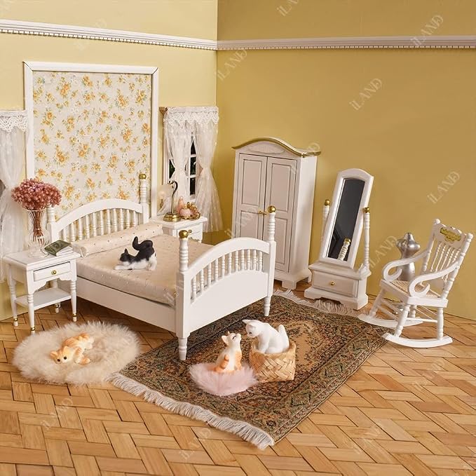 iland Mini Cat Figurines, 1/12 Scale Miniature Dollhouse Accessories, Cute Cake - Image 4