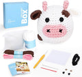 Crochet Kit for Beginners: Cow Crochet Kit, Including Step-by-Step Video by CROCHETBOX