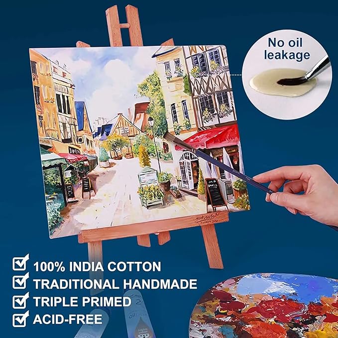 Artkey Canvas Boards for Painting 8x10 Inch 12 Pack, 10 oz Primed 100% Cotton - Image 3