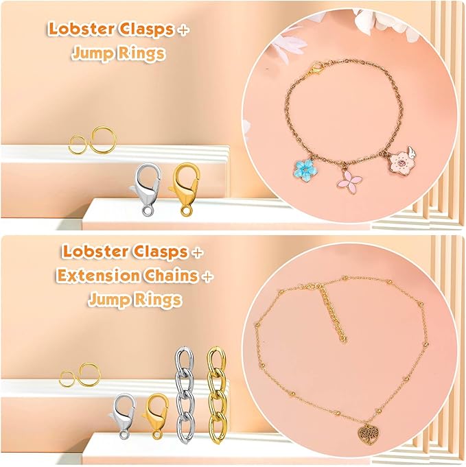 PAXCOO Keychain Making Kit, Keychain Craft Supplies Including Key Chain Hooks - Image 5