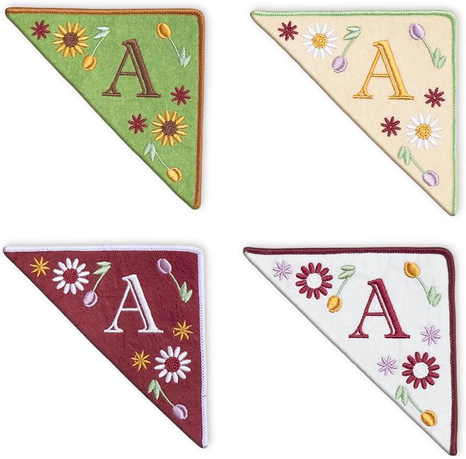Personalized Embroidered Corner Mark, 4 Pack, Finished Initial Felt Bookmark by Unknown