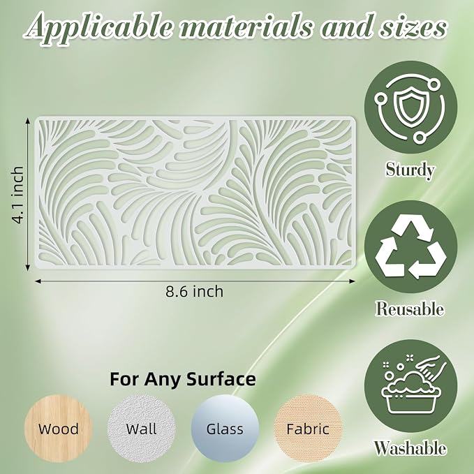 Texture Stencils for Crafts Reusable 16Pcs Stencils | DIY Art Painting Stencil - Image 4