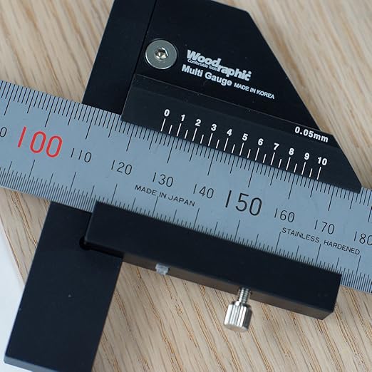Scriber Gauge 150mm – Metric Marking Tool, CNC Measuring Rule, Layout Gauge, Thickness Checker for Precision Woodworking, Cabinet Making, Framing, Joinery (New Version)