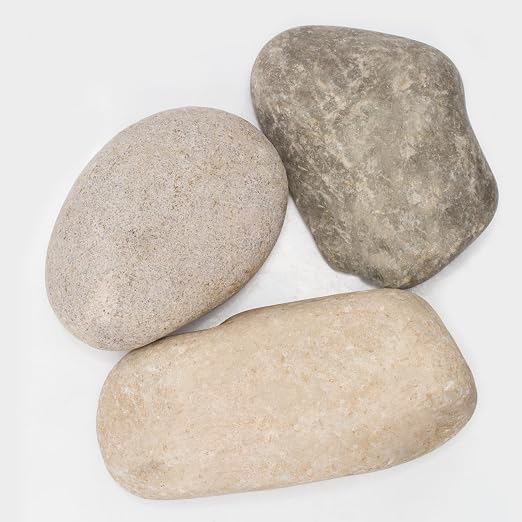 40 LBS Natural Large River Stones – 4-7 Inch Pebbles by LOOIOOJ