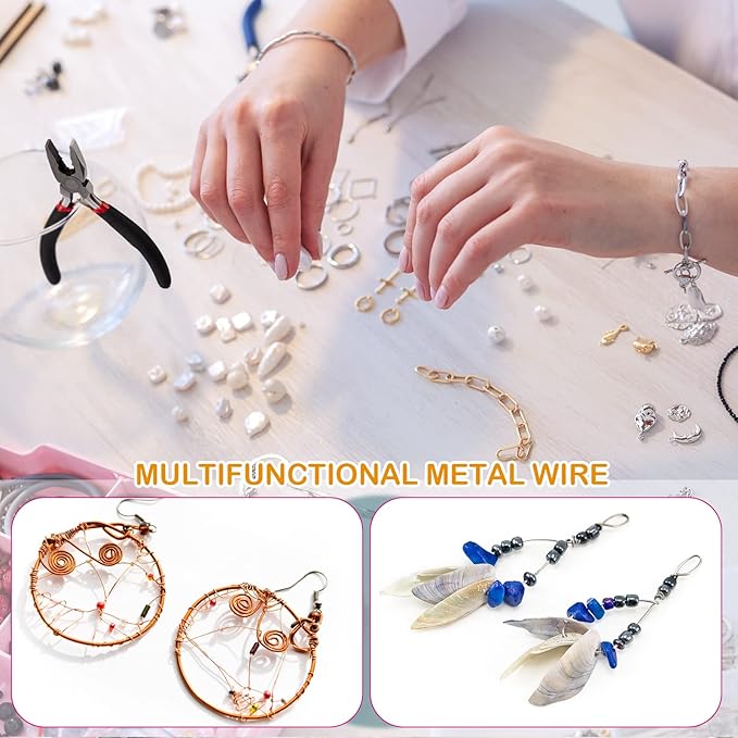 Funrous 5 Rolls 5 Size Jewelry Wire 18, 26 Gauge Copper Wire Kit Jewelry - Image 6