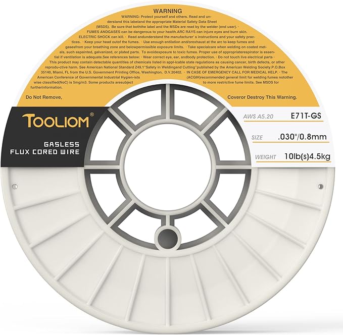 TOOLIOM E71T-GS .030" Diameter 10-Pound Spool Flux Core Self-shielded MIG Welding Wire for Carbon Steel