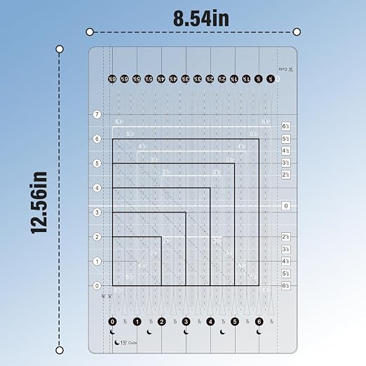 Quilting Ruler, 8.5 * 12.5", Slotted Patchwork Ruler & Template, Non-Slip Grip - Image 7