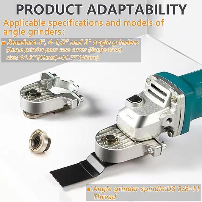 Oscillating Tool Adapter for Angle Grinder,Oscillating Multi Tool Kit with 19-piece Electric Multitool for Cutting Wood Drywall Nails Remove Grout & Sanding.