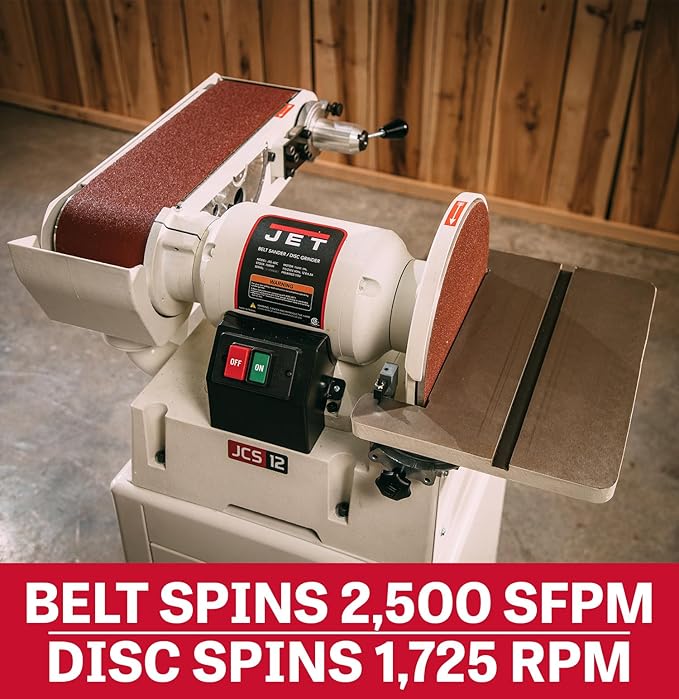 JET Benchtop 6" x 48" Belt and 12" Disc Sander, 1-1/2 HP, 115/230V 1Ph (Model JSG-6DC)