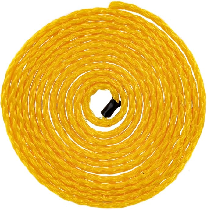 Hollow Braid Polypropylene Rope (1/2 Inch, 50 Feet, Yellow) - Barrier Rope - Trail Marking, Crowd Control, Golf Courses