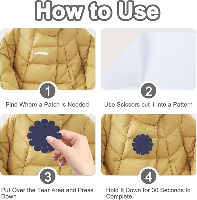 78.8 x 3 inch Nylon Repair Patch Self-Adhesive Fabric Patch Down Jacket Repair Patches for Puffer Jackets Tenacious Tape Polyester Waterproof Lightweight Outdoor Tent Repair Patch Kit for Clothes Bag