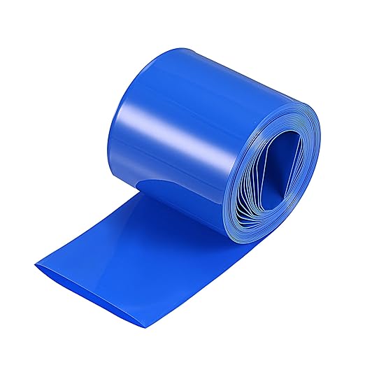 MECCANIXITY Battery Wrap PVC Heat Shrink Tubing 26mm Dia 43mm Flat 10 Feet(3meters) Blue Good Insulation for Battery Pack