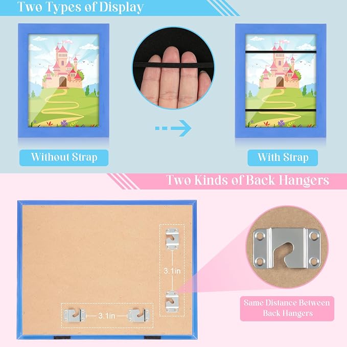 Kids Art Frames, 8.5x11 Front Opening Kids Artwork Frames Changeable, Skyblue - Image 2