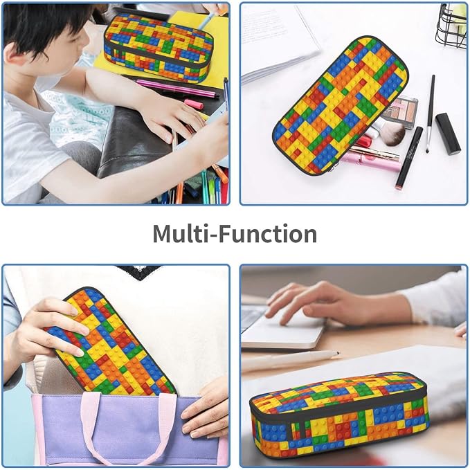 Fun Blocks Colorful Pencil Case Organizer Big Capacity Pencil Pouch Stationery - Image 7